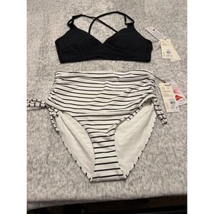 Dolfin Aquashape Navy Blue Aquatic Fitness One Piece Swimsuit Size 12 NWT